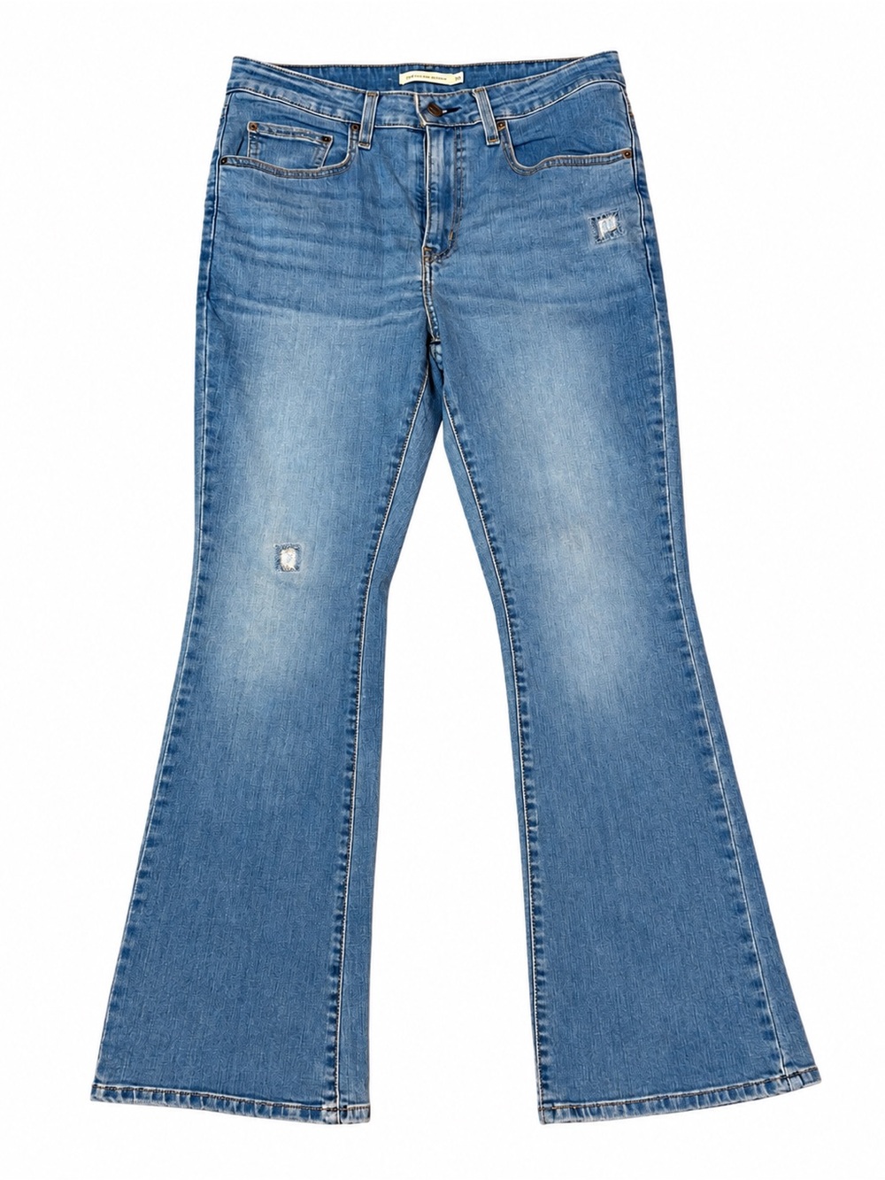 Levi’s 725 High Rise Bootcut Jeans Women’s 30x30 Medium Wash Distressed Denim
